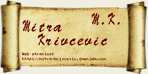Mitra Krivčević vizit kartica